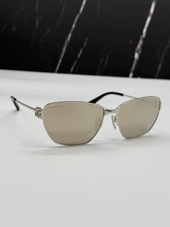 NEW BALENCIAGA BB0337SK 006 SILVER WOMEN SUNGLASSES BALENCIAGA EYEWEAR